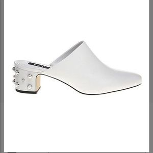 DKNY White and pearl ginger leather mule - Women